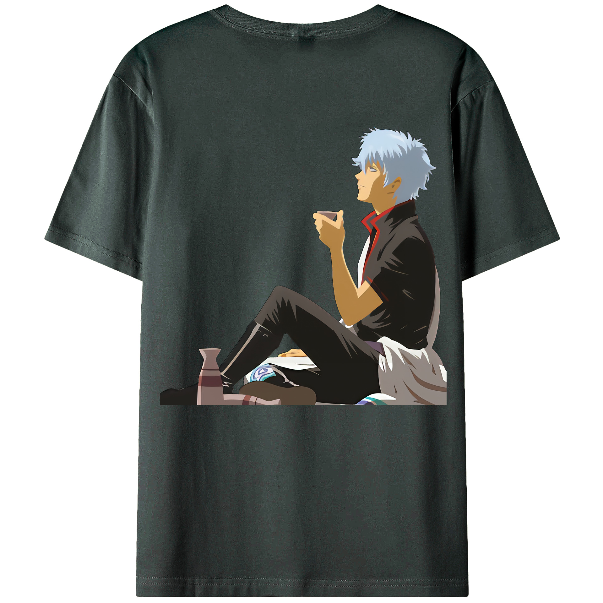 （画像用） ぎんたま 坂田銀時（さかたぎんとき） 神楽 志村新八（しむら しんぱち） GINTAMA Sakata Gintoki Kagura Shimura Shinpachi 綿100％ メンズ半袖Tシャツ（バックプリント） 通気性